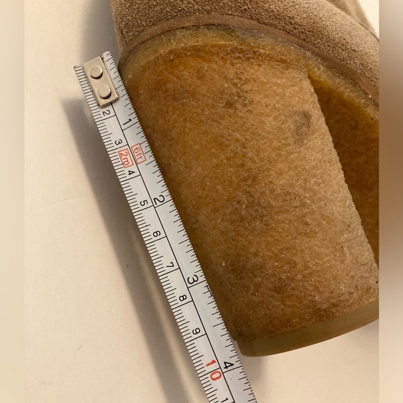 Joe Fresh Leather Suede Bootie Brown Foldable Sherpa Chunky Block Heel Boots - 9 - Picture 11 of 13